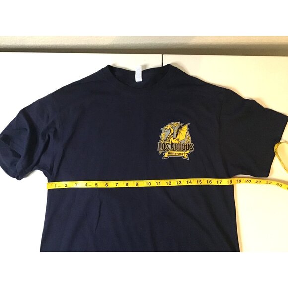 JERZEES- MENS BLUE SHORT SLEEVE GRAPHIC T-SHIRT SIZE MEDIUM - Picture 6 of 7